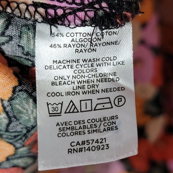 LOFT Petites Womens Floral Peasant Puff Sleeve Cottagecore Front Tie Work Top LP - Picture 9 of 9